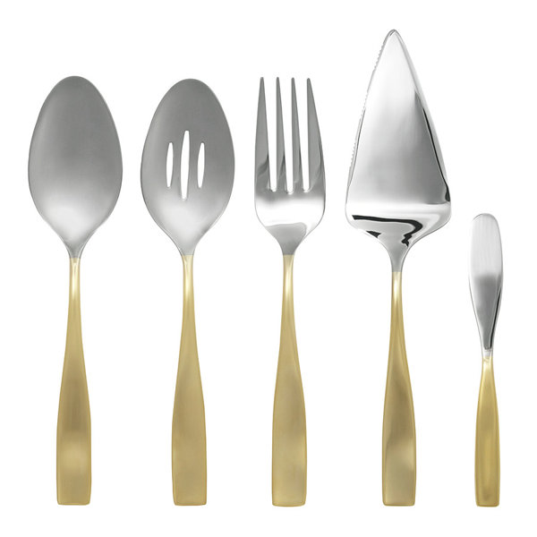 Gourmet Settings Beckett Gold 5pc Hostess Set Reviews Wayfair Canada   Beckett Gold 5pc Hostess Set 